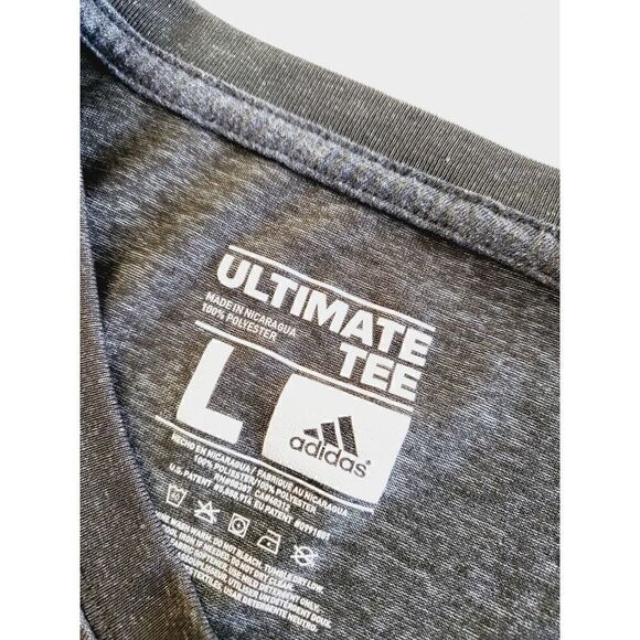 Adidas Ultimate Tee Shirt Mens Sz Large Gray Short Sleeve Polyester Athletic - Picture 4 of 7